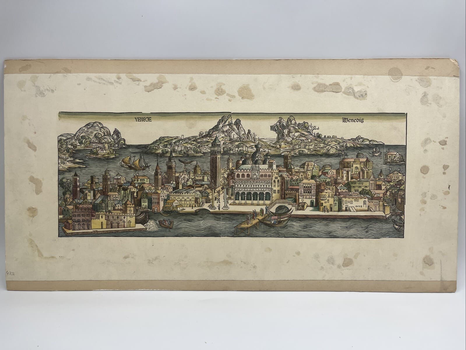 Venice Anno 1493 from Liber Chronicum by Hartmann Schedel Antique Map Print READ 2