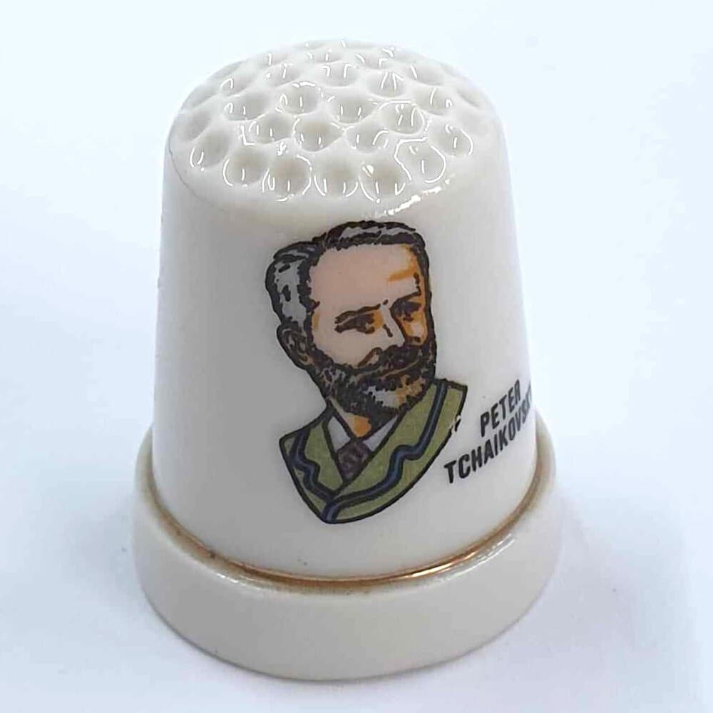 Vintage Bulk lot of 6 Thimbles Souvenir Famous composers 3