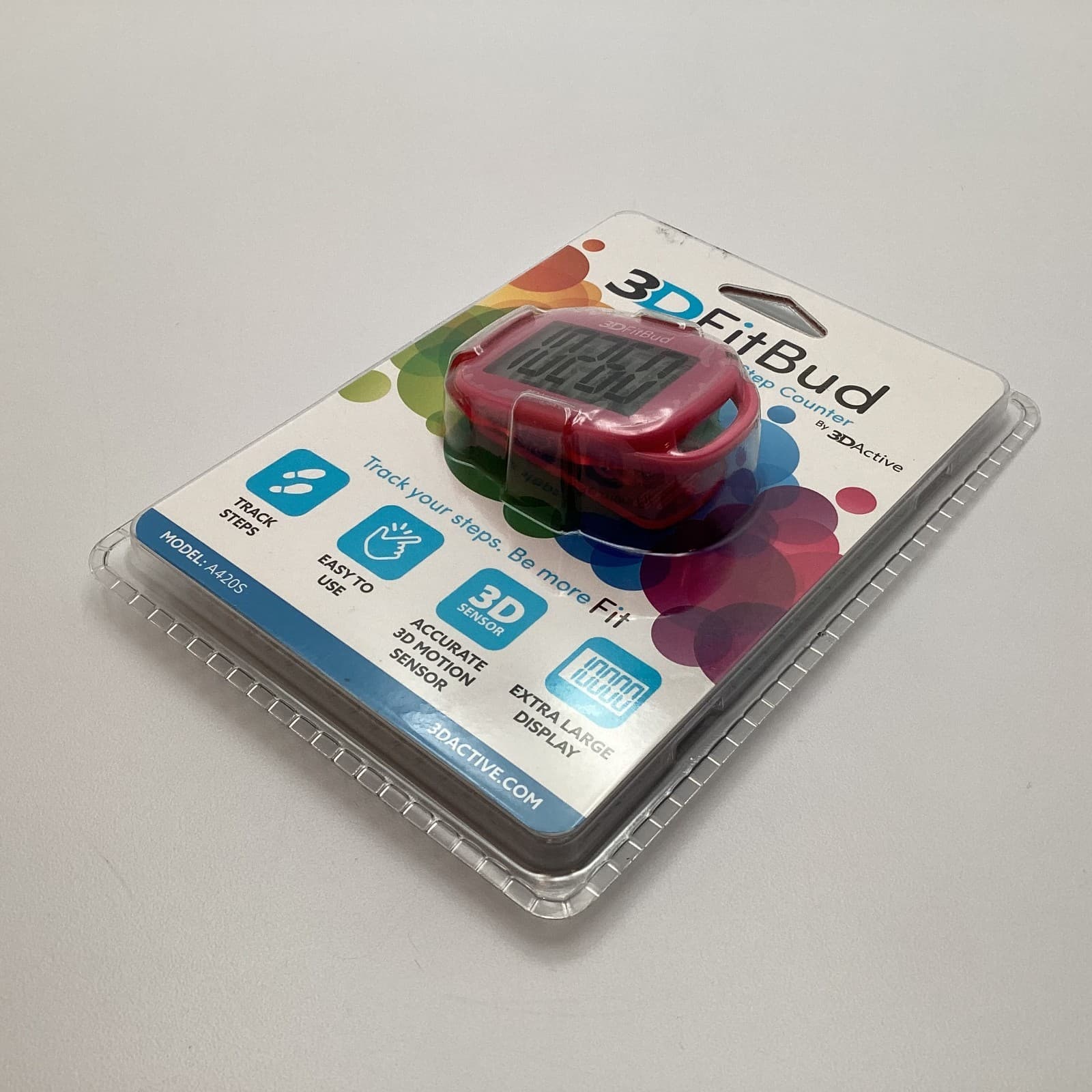 3DFitBud A420S Simple Step Counter – Pink – Sealed New in Package 3