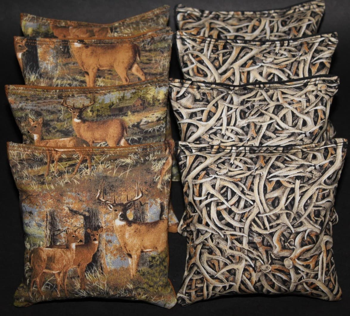 CORNHOLE BEAN BAGS Tree Camo Deers & Elk Antlers 8 ACA Regulation Hunting Bags