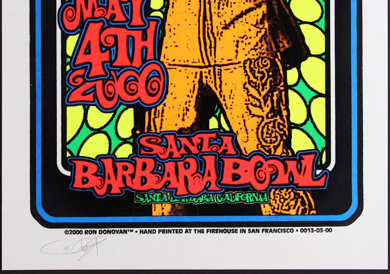 Beck Cafe Tacuba Santa Barbara 2000 Flocked  Velvet Poster Firehouse Signed 2