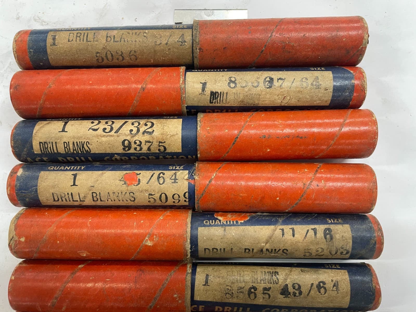 Lot of 15 Ace Drill Blanks Sizes 33/64" - 3/4" Drill Blank Ace Drill Corporation 4