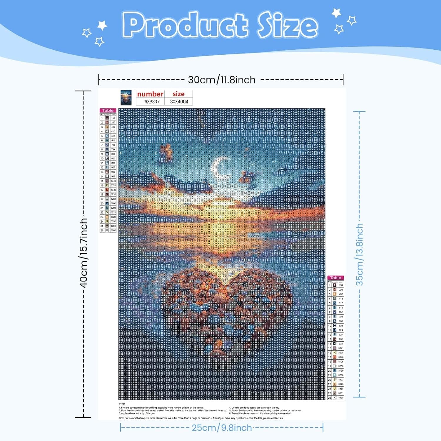 NEWENMO Diamonds Painting Kits for Adults Beginner DIY 30 cm x 40 cm, B-Beach  3