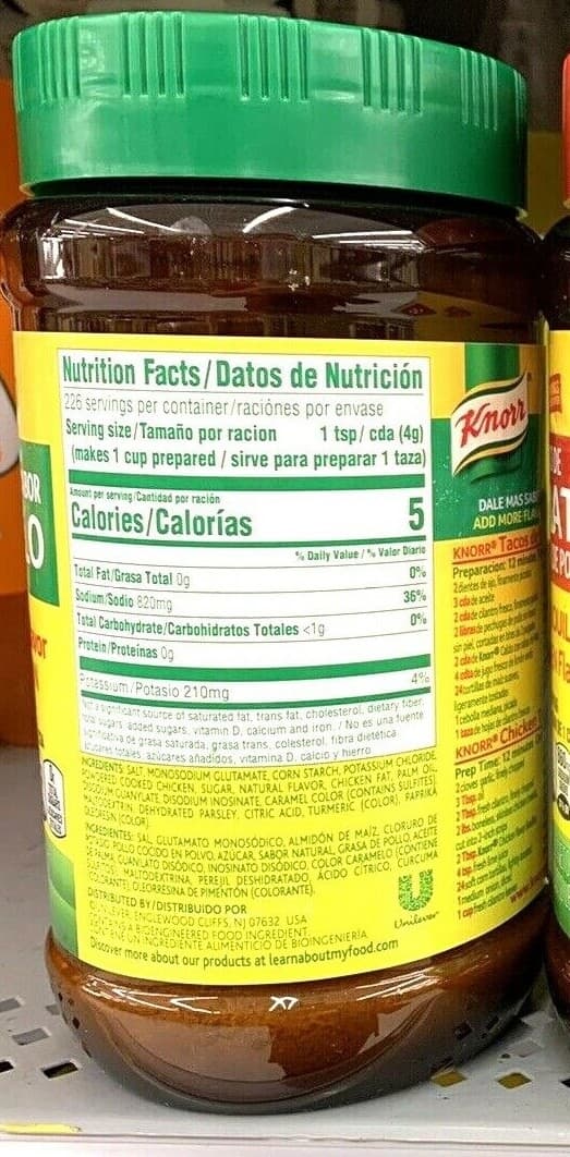 KNORR CHICKEN BOUILLON GRANULATED TUB 32OZ Caldo Con Sabor De Pollo Jumbo Jar 2