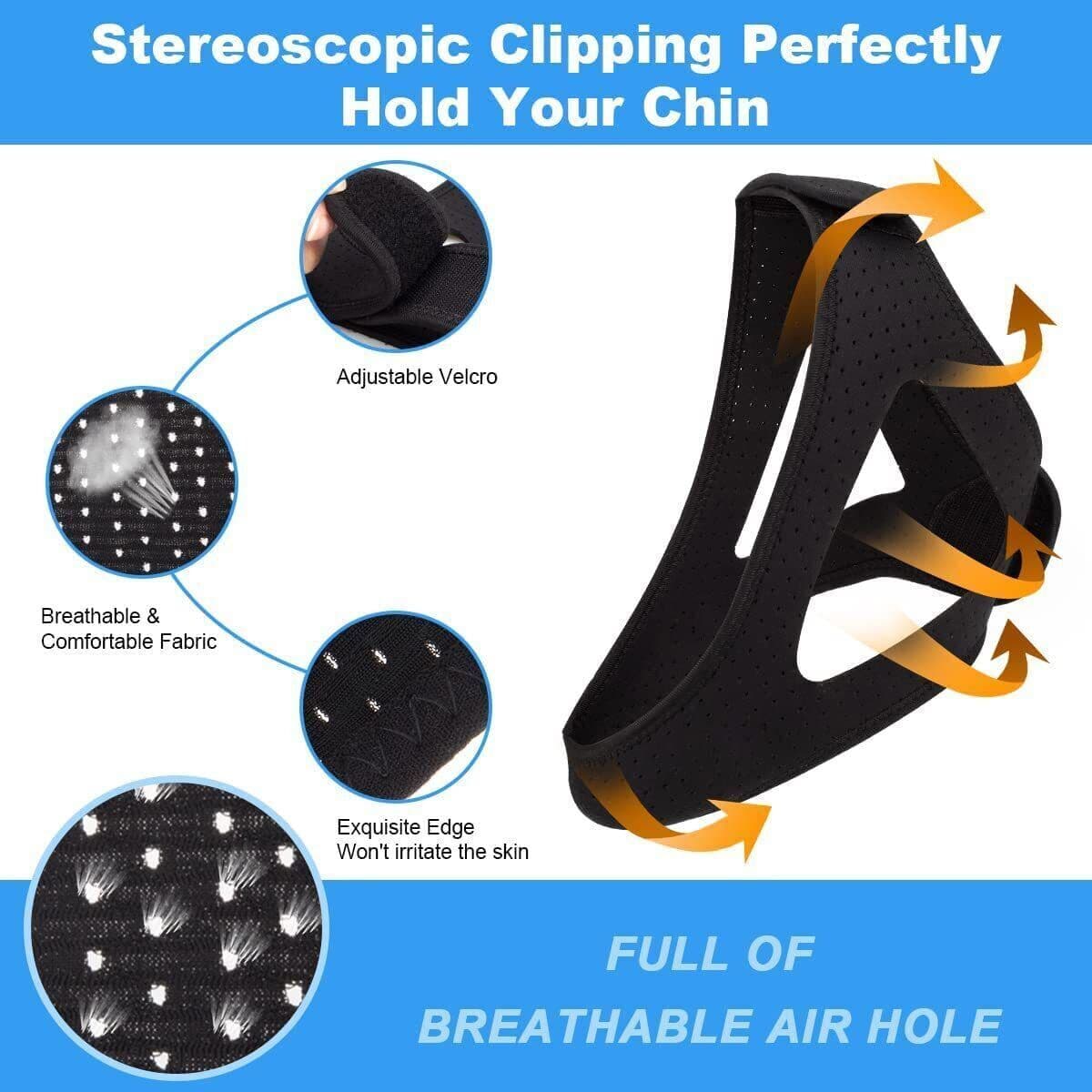 Anti Snore Chin Strap Stop Snoring Sleep Apnea Belt Jaw Support solution Safety 2