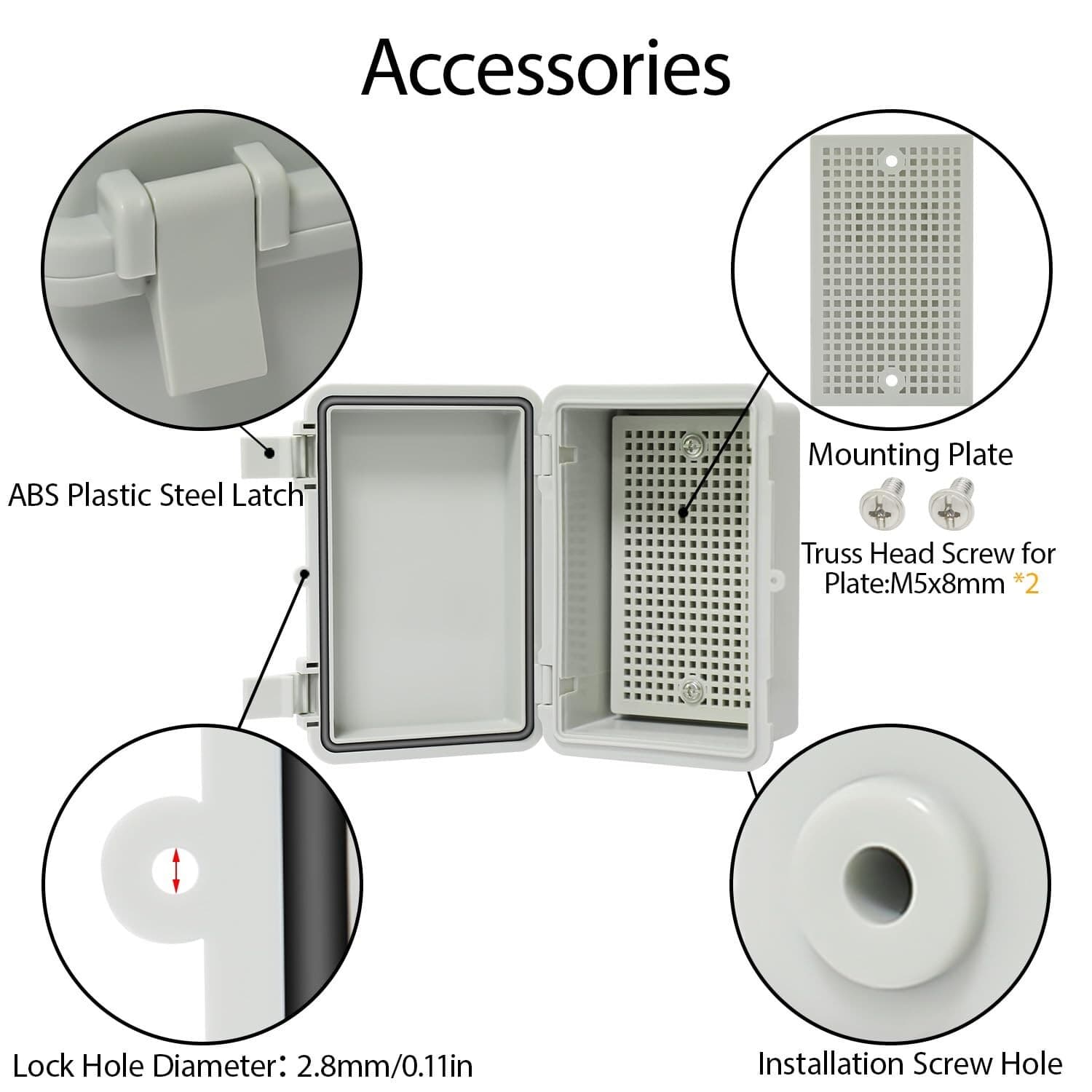 Outdoor Waterproof Electrical Box Junction Box Weatherproof IP67 ABS Plastic Enc 6