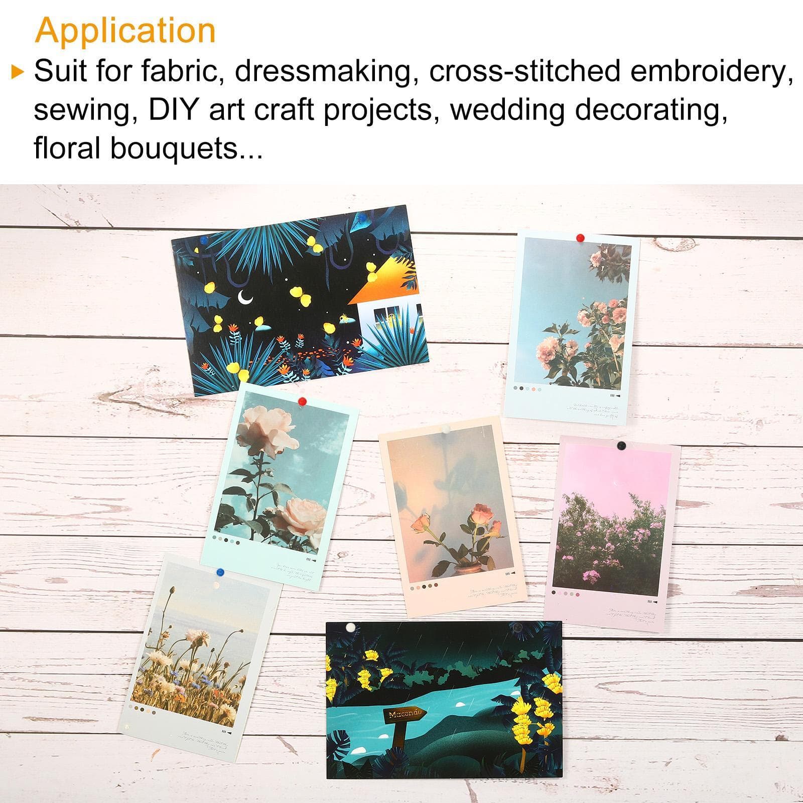 500pcs Push Pins Plastic Round Head Map Tacks Thumb Steel Point, Black 5