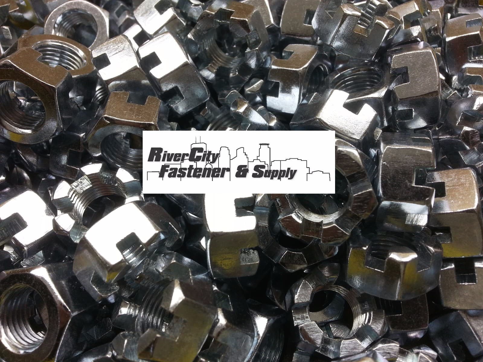 (25) 9/16-18 Slotted Hex Castle Nut Zinc Plated 9/16 x 18 Fine Thread 2