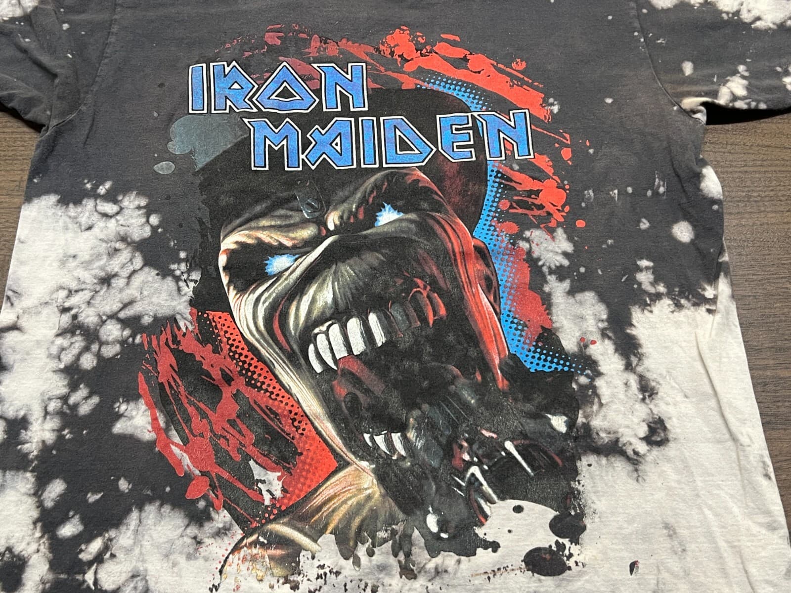 2017 Iron Maiden Gray Tie-Dye Men’s T-Shirt - Medium 2