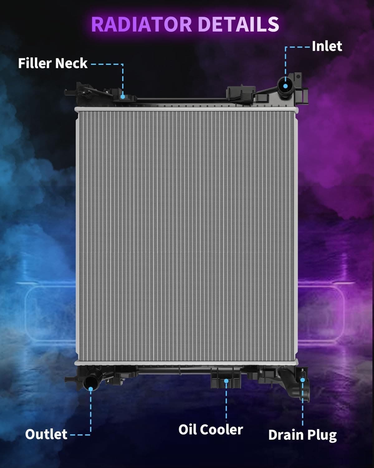 Aluminum Radiator for Chrysler for Town & Country 2008-2016 for Dodge for Grand 3