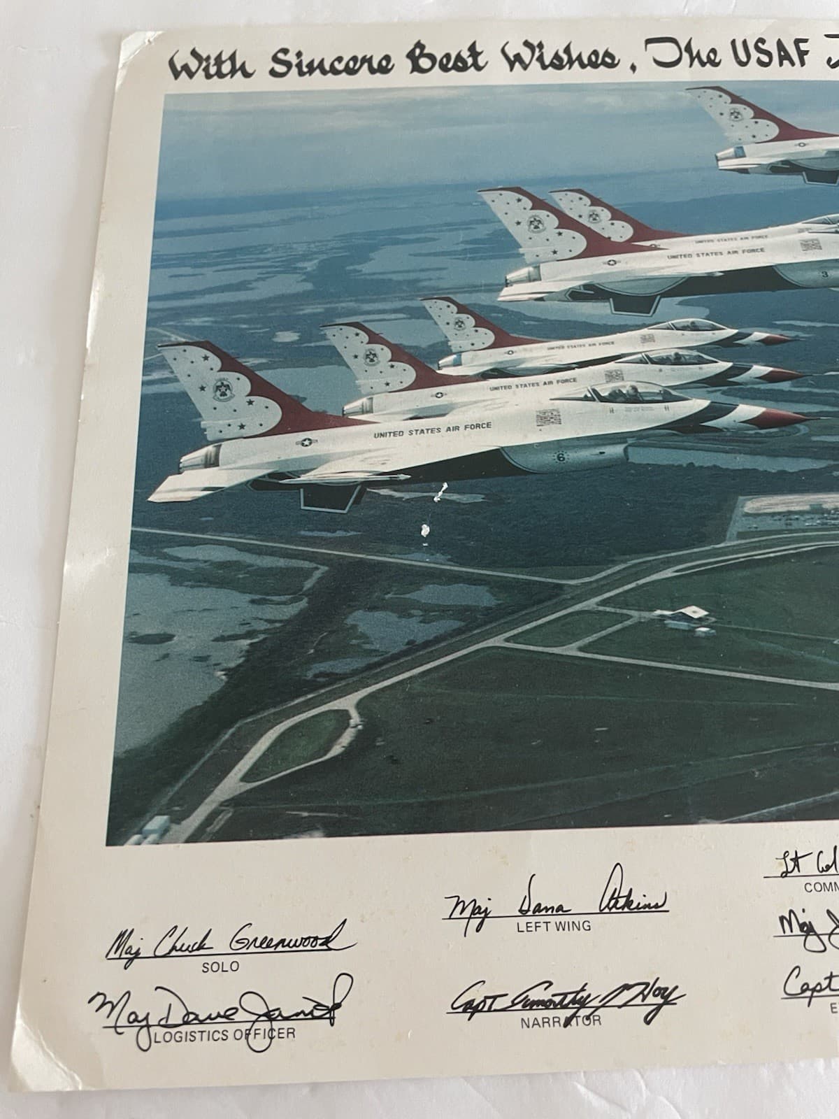 1989 USAF Thunderbirds Team Print Kennedy Space Center Shuttle Launch Pad Flyby 2