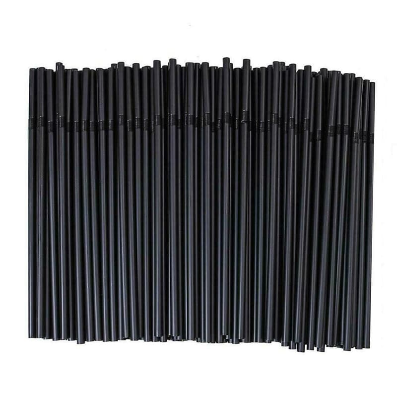 100-1000X Plastic Flexible Coffee Cocktail Stir Stick Straws Black Drink Stirrer