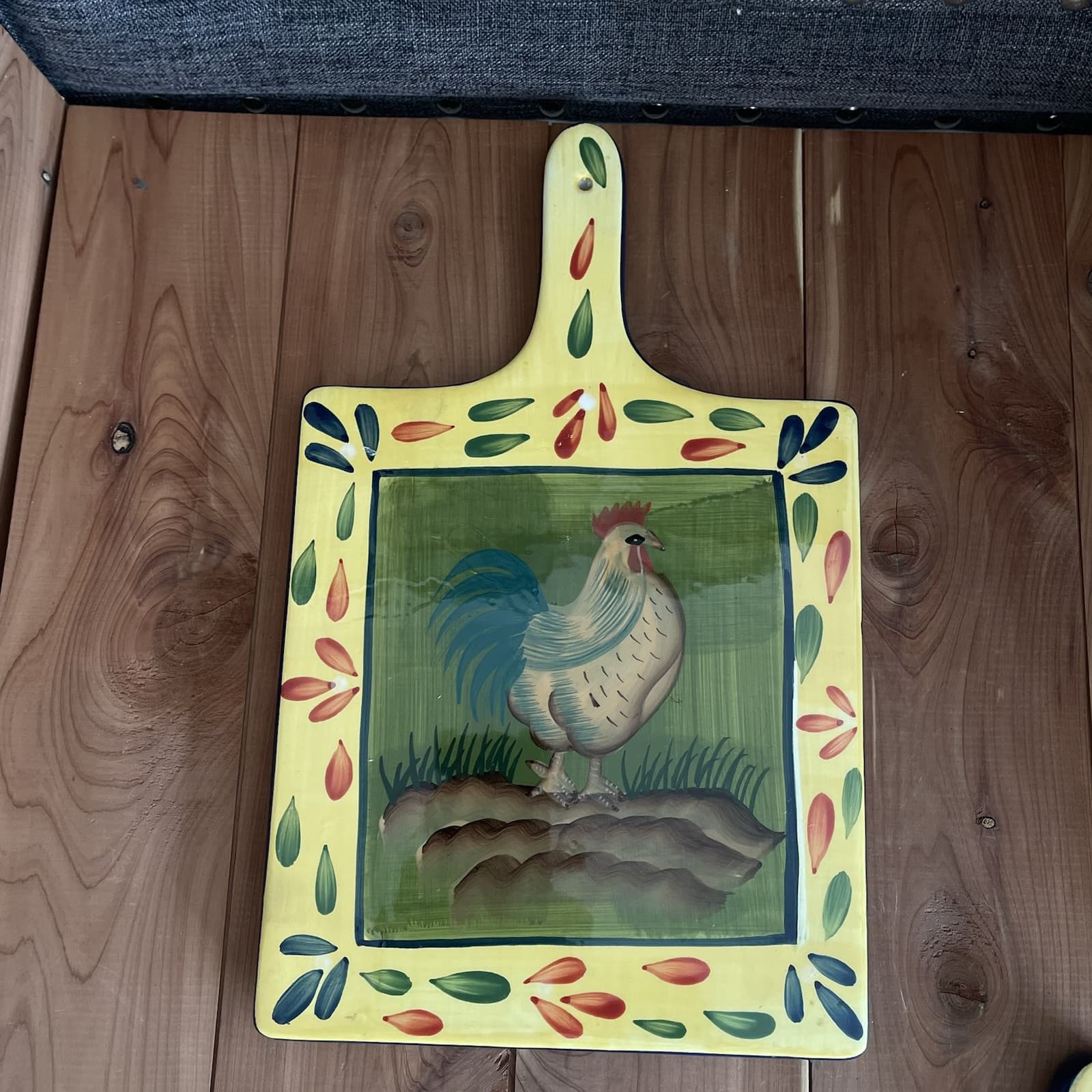 2 Rooster Hanging Trivets Style Eyes Baum Bros Ceramic Vintage Pottery Farmhouse 4