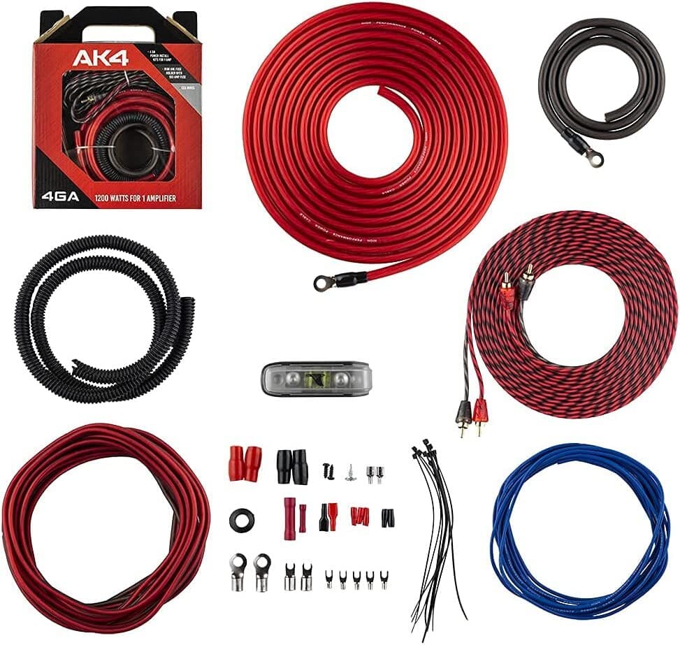 DS18 AK4 Complete 4 Gauge CCA Amplifier Installation Wiring Kit 4