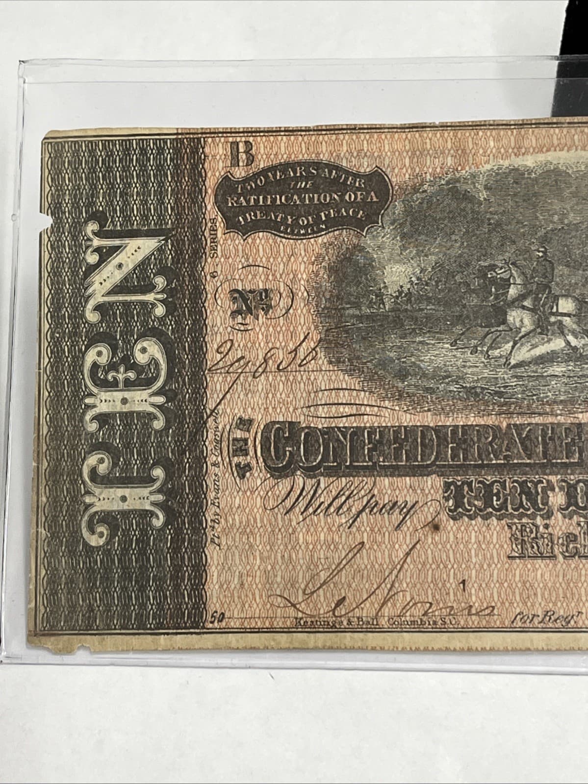1864 Confederate States of America $10 Dollars - Civil War Note 2