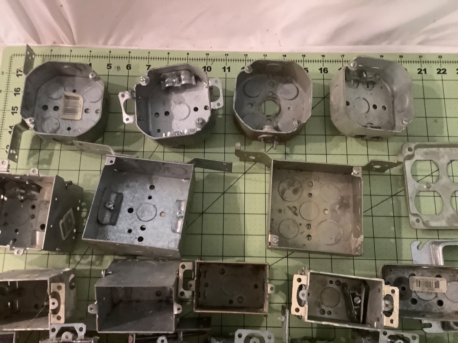 Lot of 20 Used & Mostly New Electrical Boxes And Two Raised Covers 2