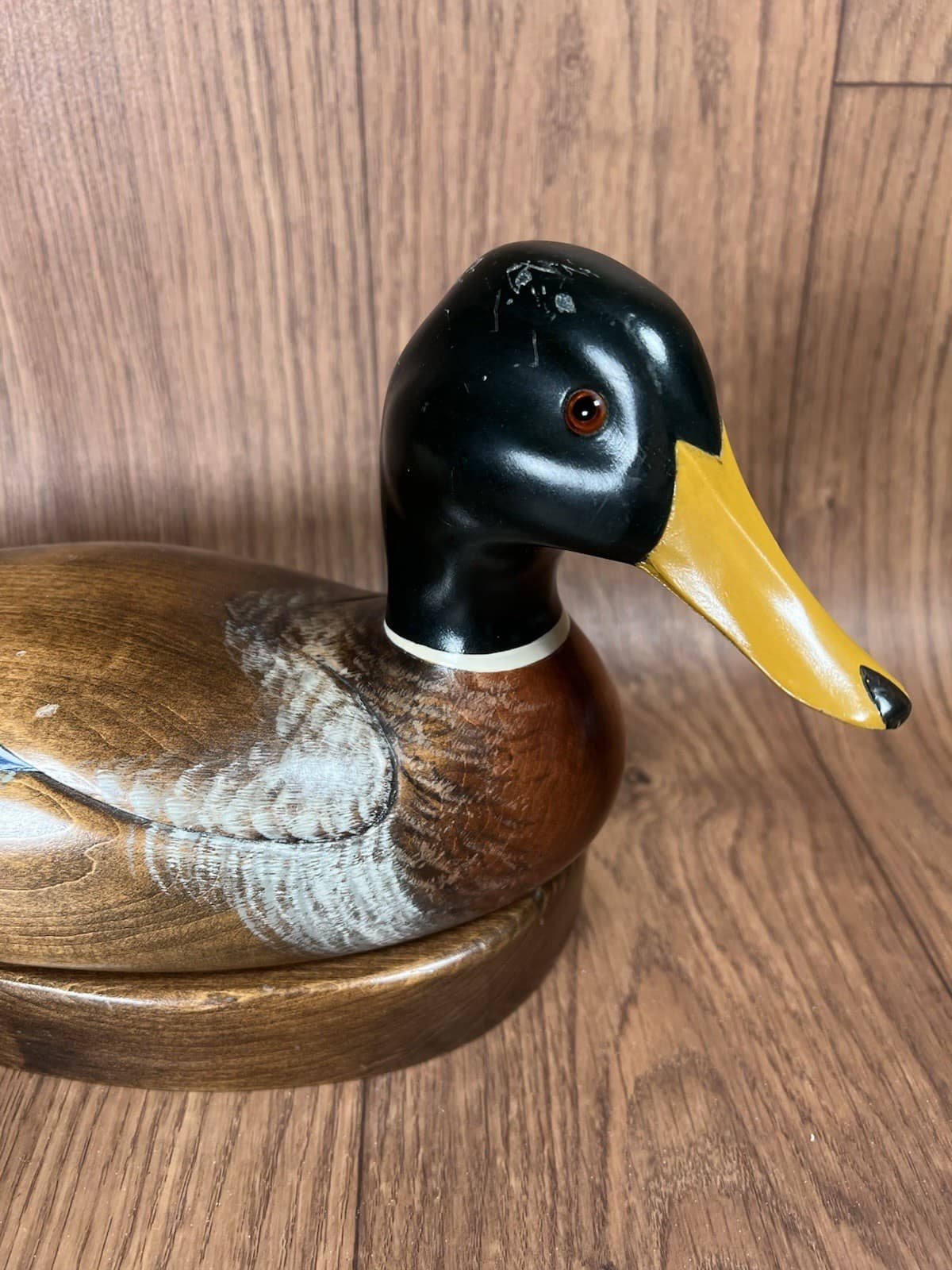 The Wooden Bird Factory MALLARD DRAKE Duck Decoy Hand Carved USA 1982 Signed 14" 2