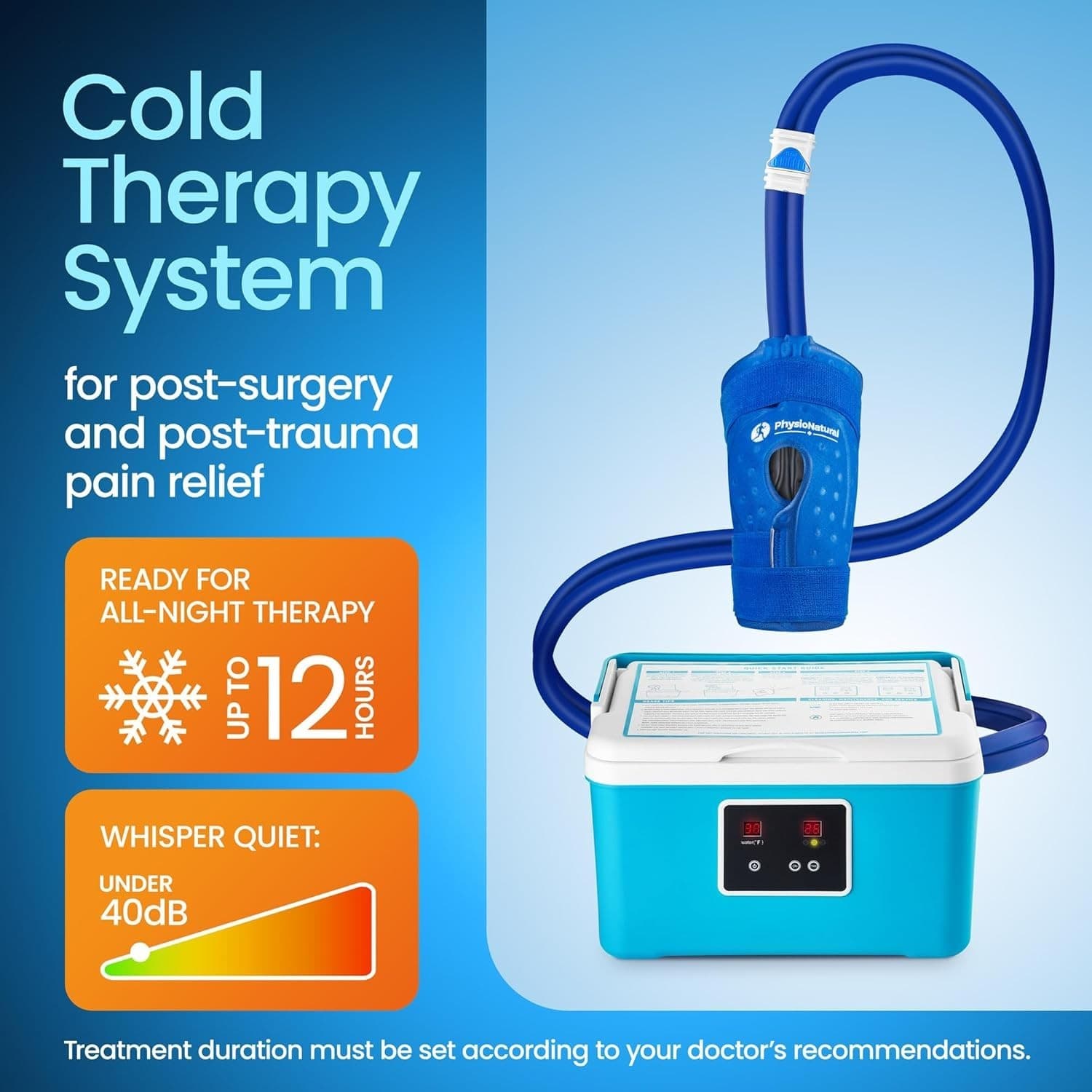 9 QT Cold Therapy System For Knee Post-Surgery Cooler Pump With Digital Timer 3