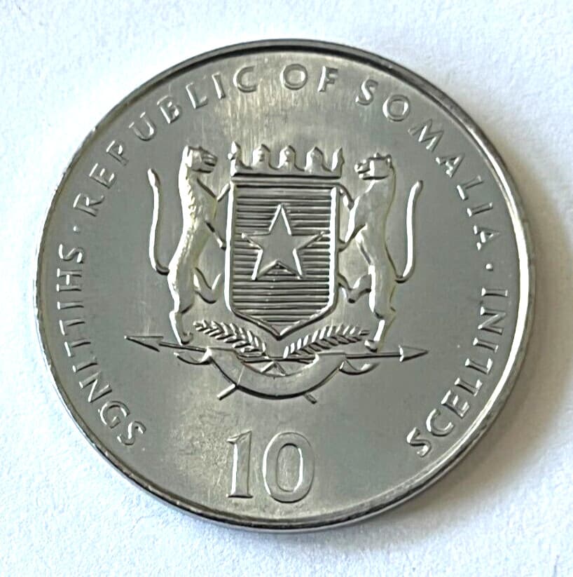 2000 Somalia Coin 10 shillings Tiger Cat Africa Animal Wildlife 2