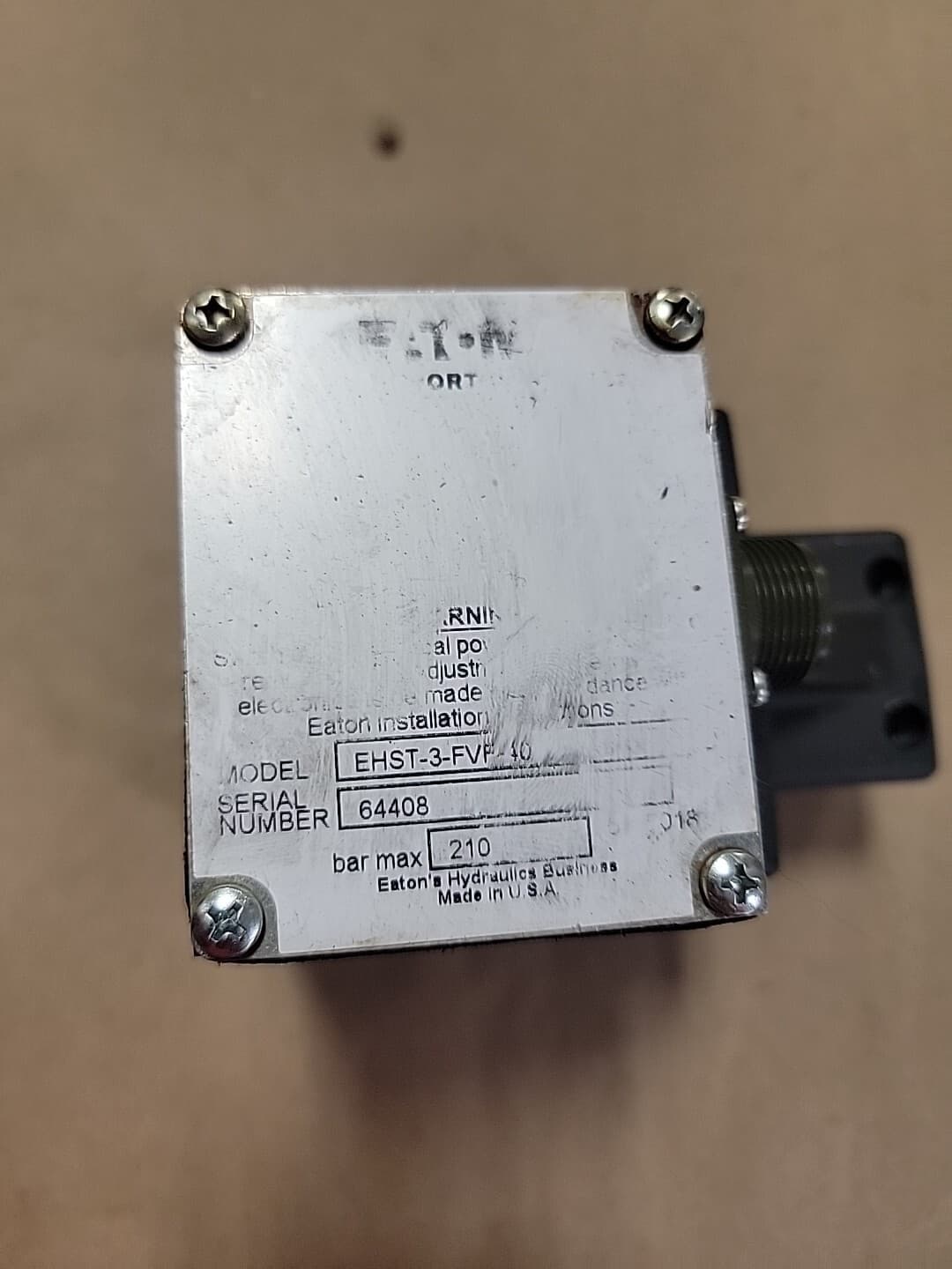 EATON-VICKERS EHST-3-FVF-40 Pressure Relief Valve, Used, Free Shipping 5