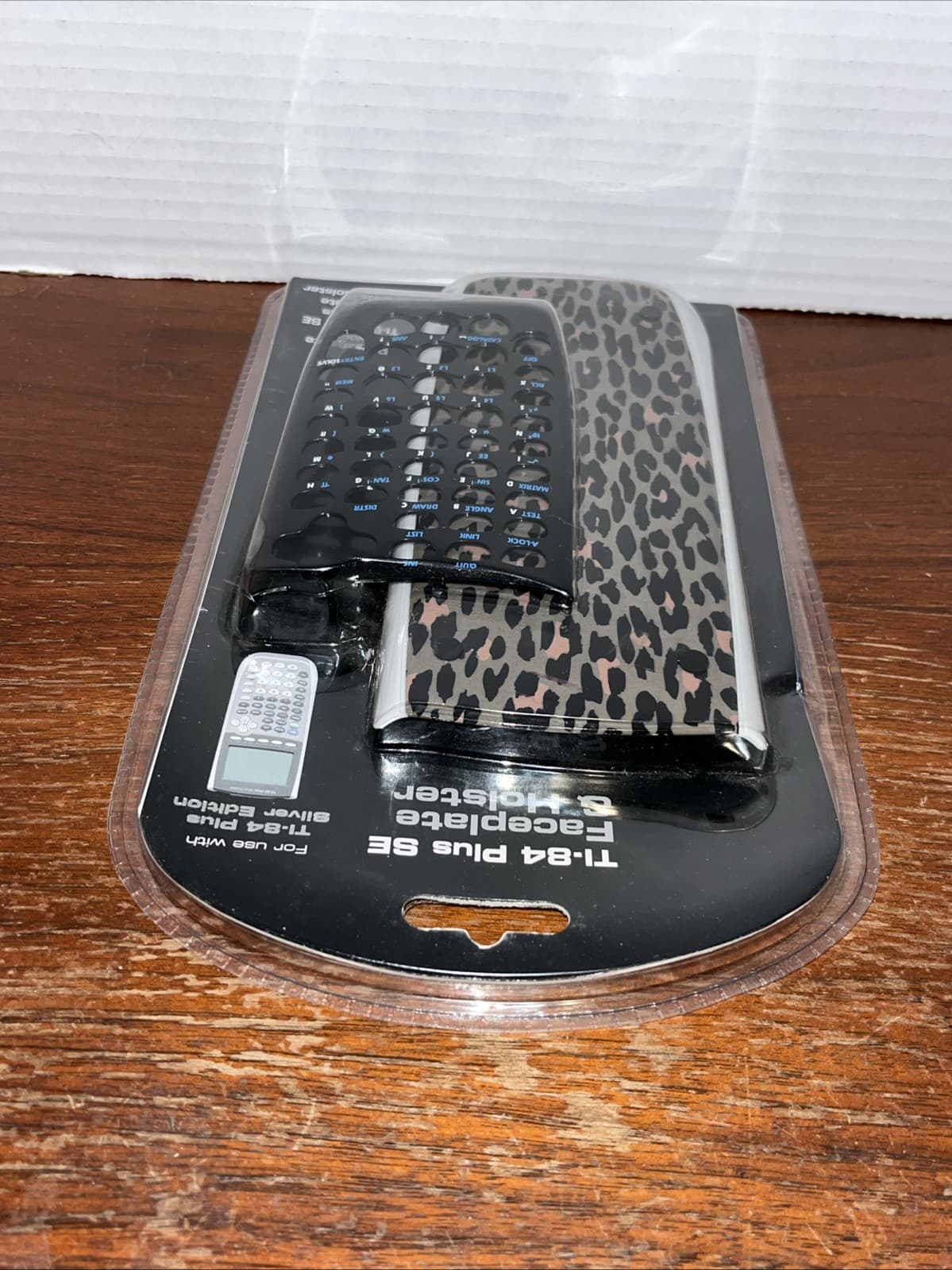 Leopard Print Faceplate & Holster for TI-84 Plus SE New Sealed - Pkg Wear 5