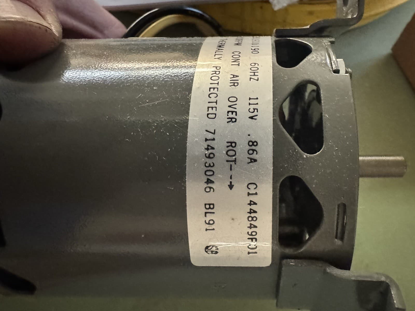 8351910190 Trane Brinkley 115V 3000 RPM Double Shaft Combustion Blower Motor New 2