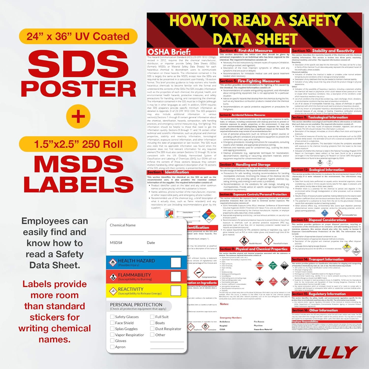 MSDS Wall Station - 3 Inch 3 Ring Material Safety Data Sheet Binder  3