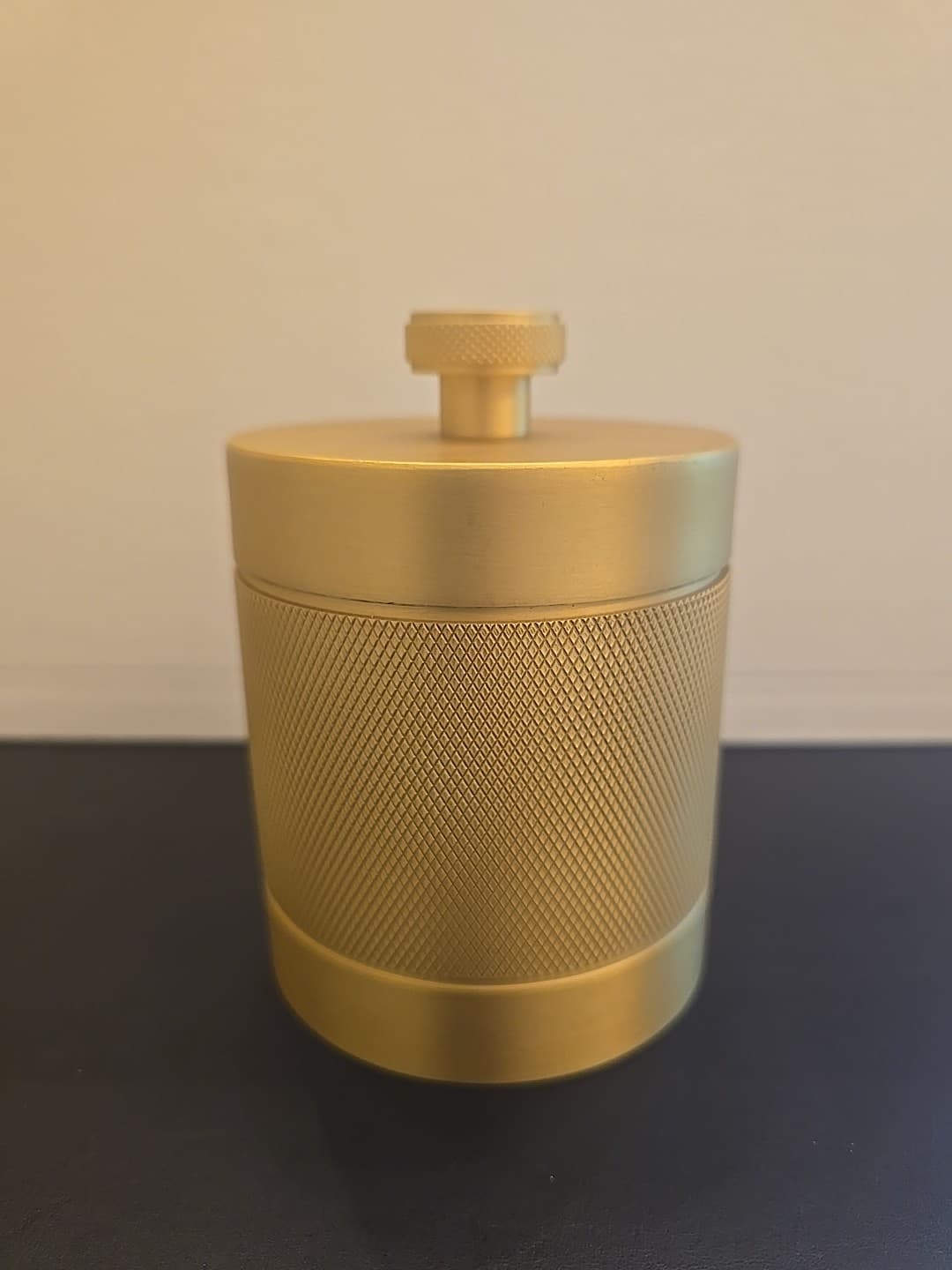 Restoration Hardware Lambeth Knurled Small Canister Lacquered Burnished Brass