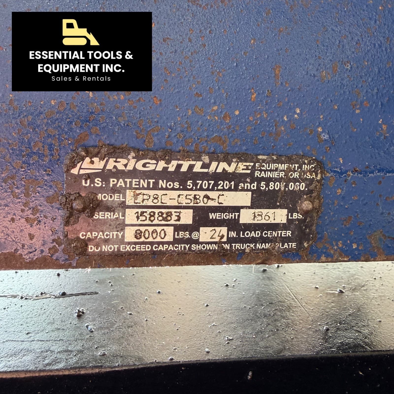 Rightline LP8C-C5B0-C Single-Double Pallet 42'' Forklift Attachment Class III 5