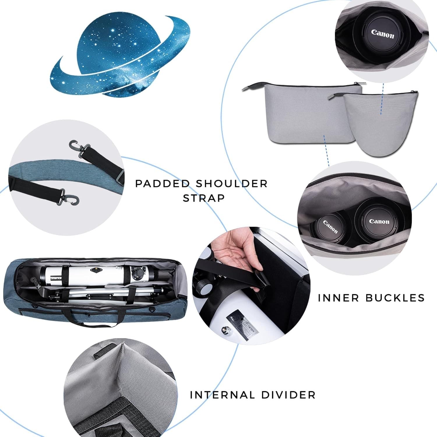 Shock-Absorbent Telescope Bag–Multipurpose Carrying Case 40 Inches  3