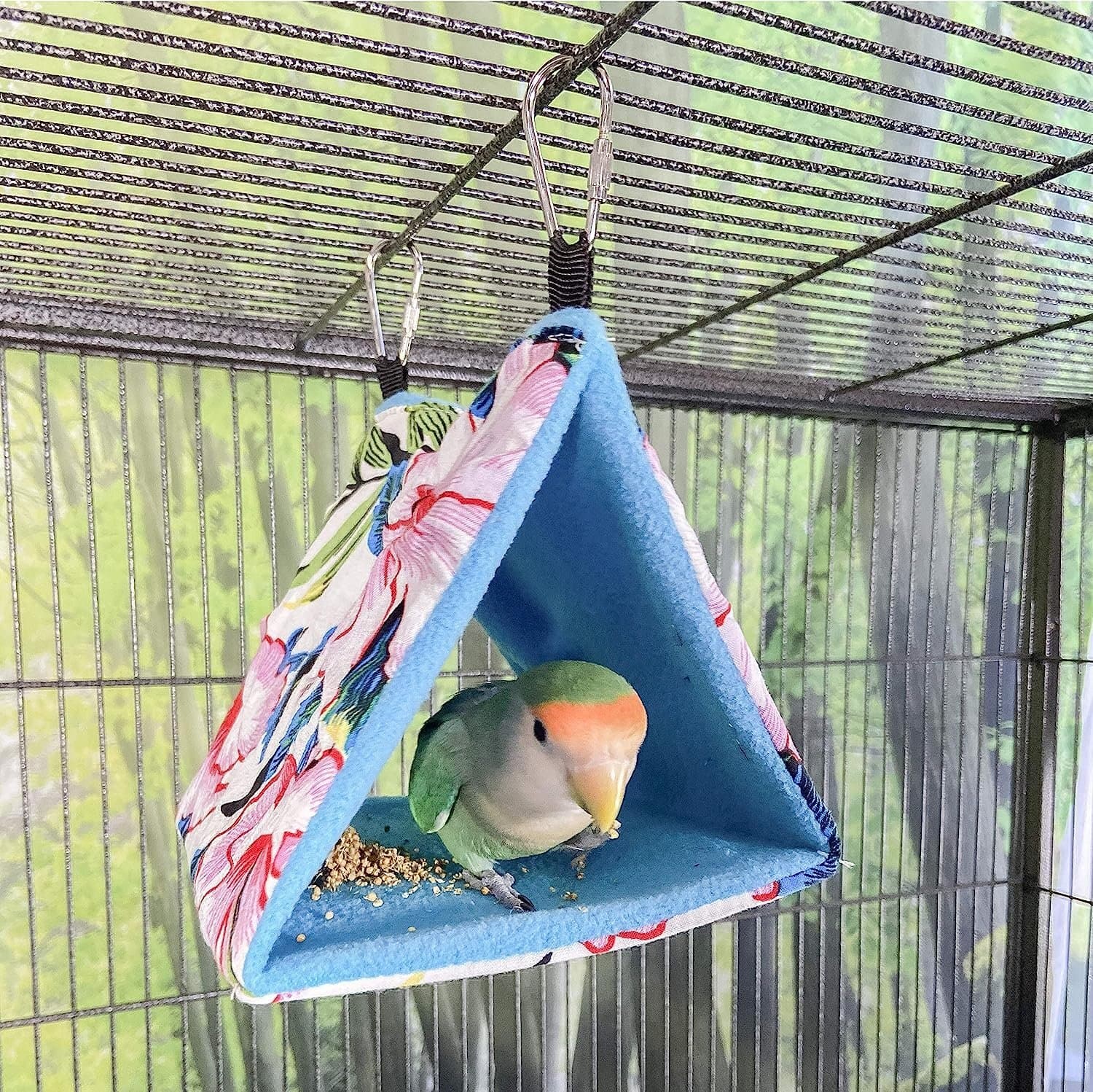 Birds LOVE Colorful Hanging Hammock Parrot Hut - Warm Bed for Sleep & Relaxing 5