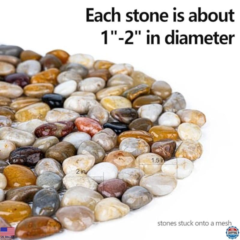 Elegant River Rocks Stepping Stones - 6 Polished Pebbles for Garden Pathway 5