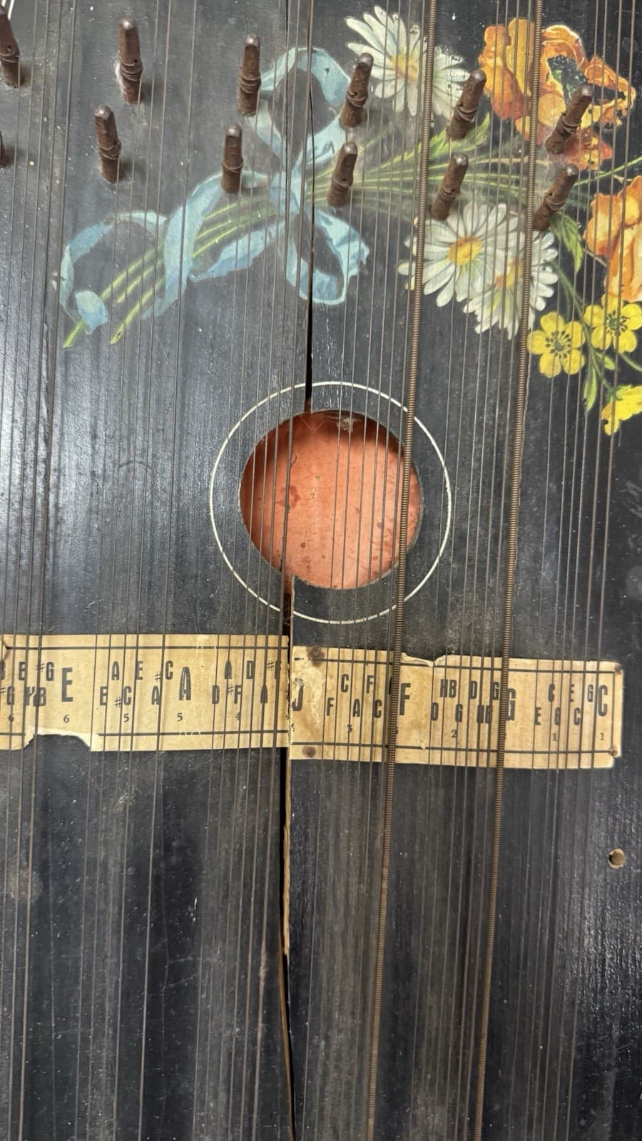 Antique Hammer chord ZITHER from the 19th century German Made 3