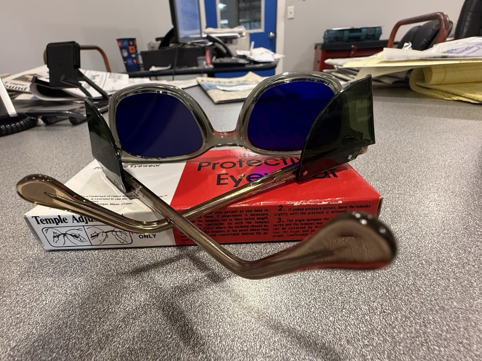 A.O. Safety Cobalt/Green Glasses 3