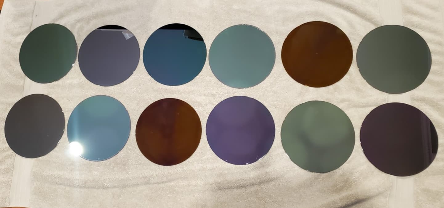 12 PC Lot 200mm 8" Semiconductor Silicon Test Wafers Different Color Plating 4