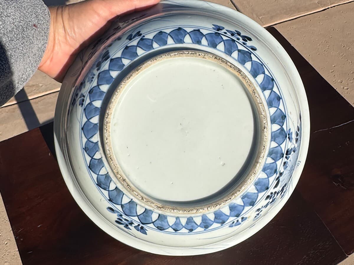 Rare Large 18th Century Chinese Export Blue & White Porcelain Bowl 4