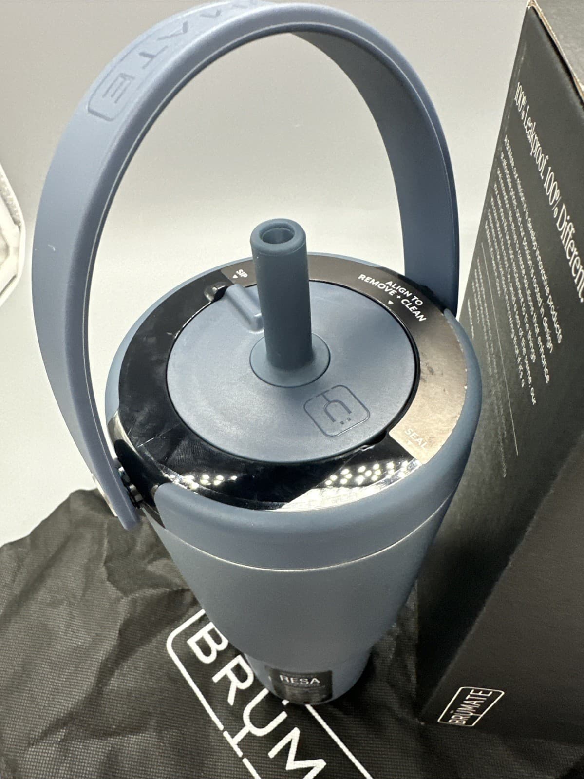 BRUMATE RESA 35OZ  TRAVEL TUMBLER WITH HANDLE & FLEXIBLE STRAW-NIGHTFALL BLUE 3