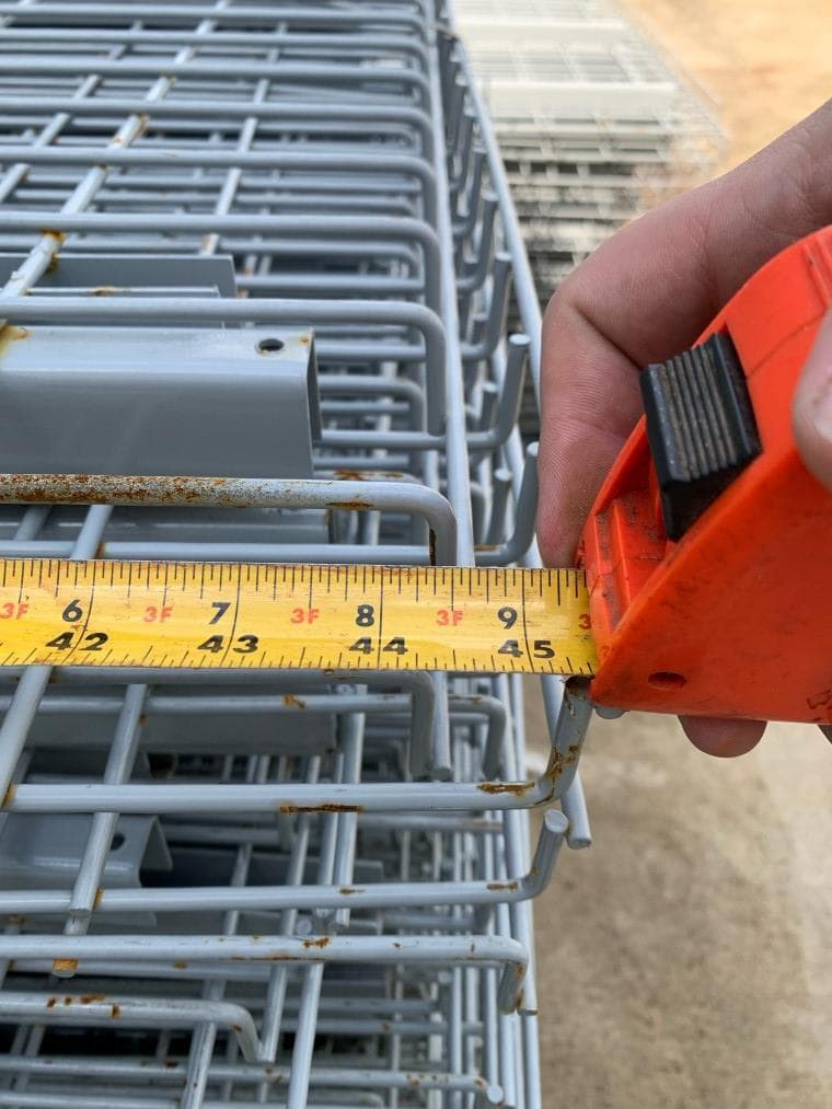 44” DEEP 3 CHANNEL WATERFALL STYLE PALLET RACKING WIRE DECKING 2