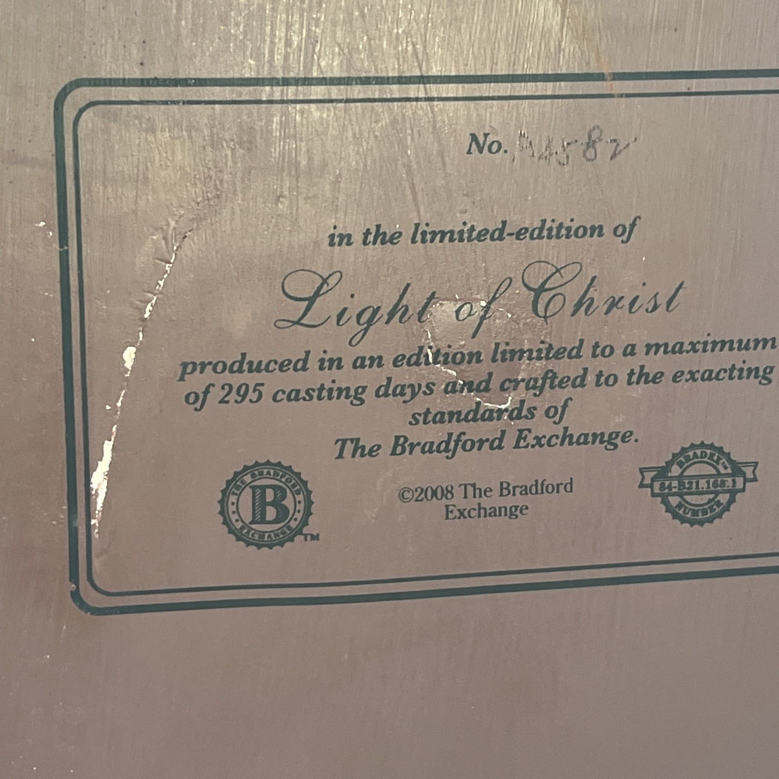 2008 Bradford Exchange The Light Of Christ 3D Wall Art Jesus Sculpture Limited E 5