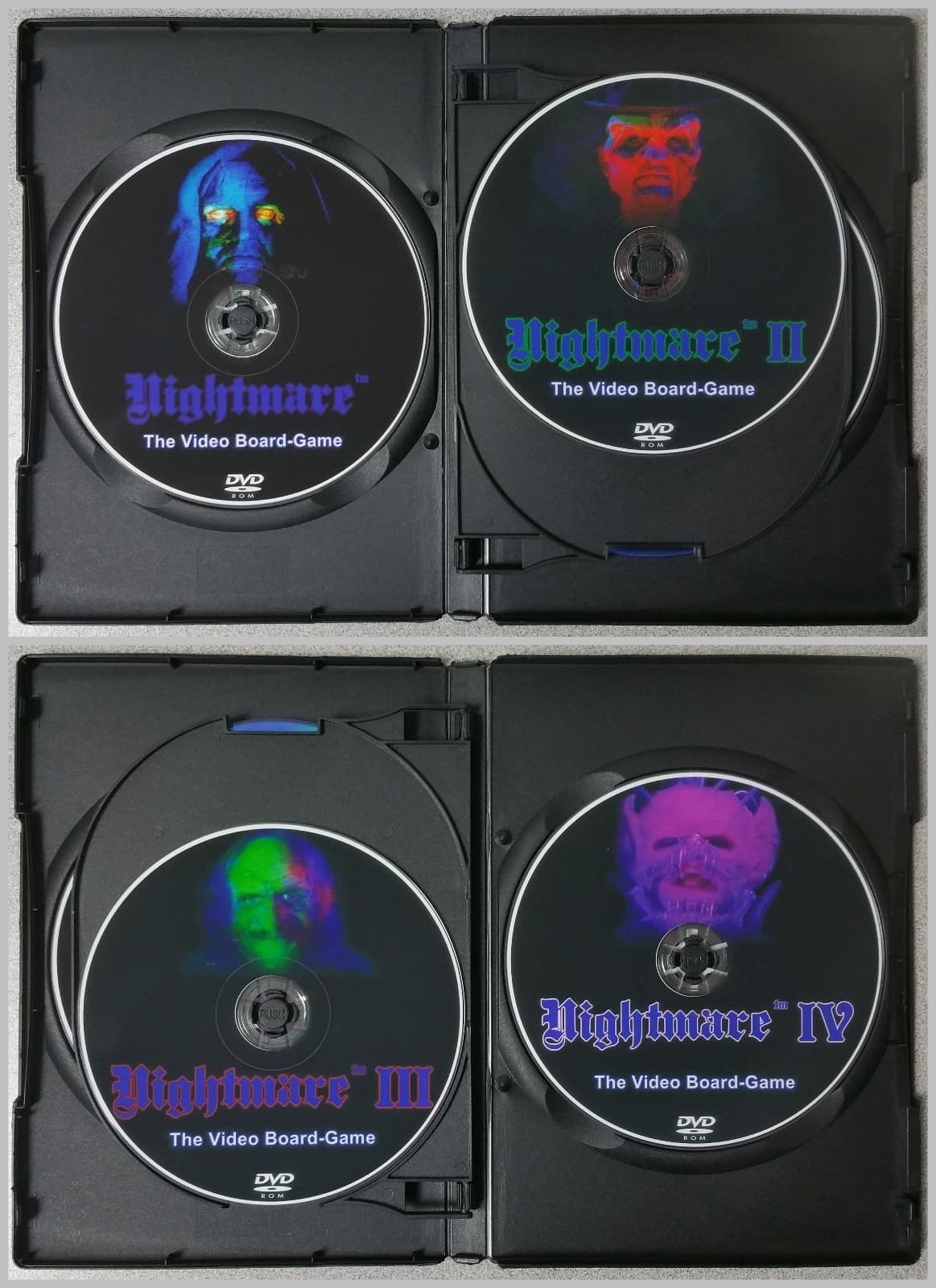 Nightmare I II III & IV / 1 2 3 & 4 Video Board Game Video Tape DVD Combo Pack!