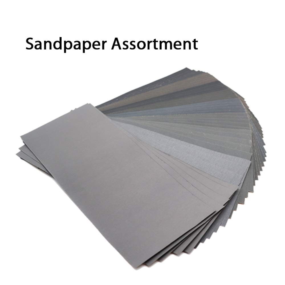 45Pcs Wet Dry Sandpaper, 400/600/ 800/1000/ 1200/1500/ 9*3.6inch, grey  5