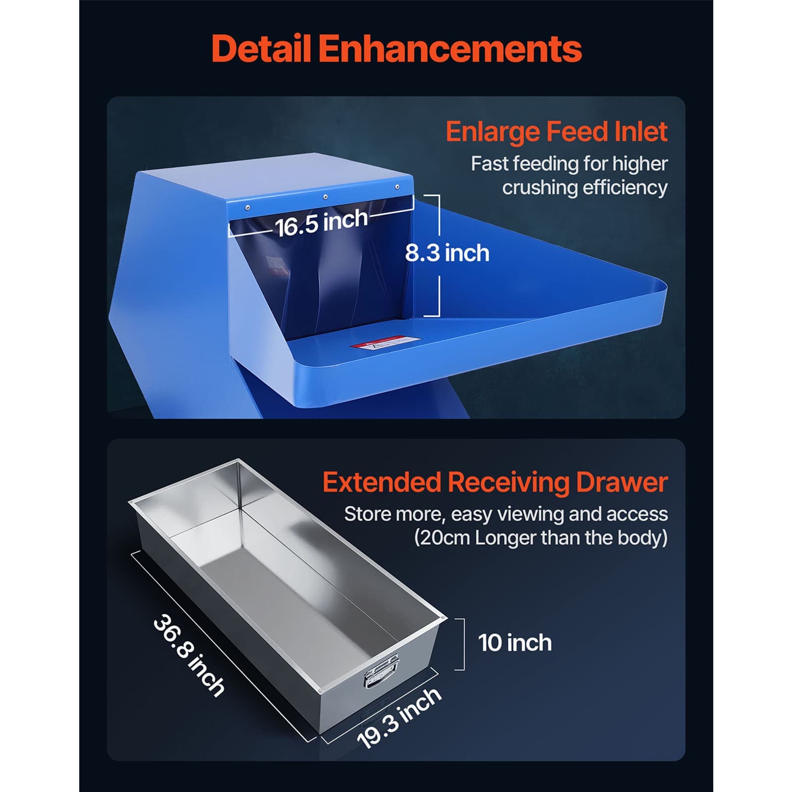 Uimoso Plastic Shredder Crusher 7.5KW Granulator Recycling Machine 220V 3-Phase 6