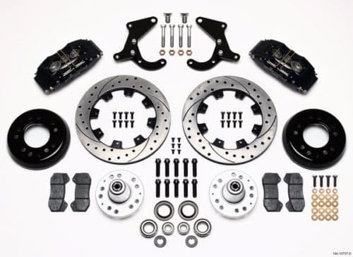 WILWOOD DISC BRAKE KIT,1955-57 CHEVY,12" DRILLED ROTORS,6/4 PISTON,booster,mc 4