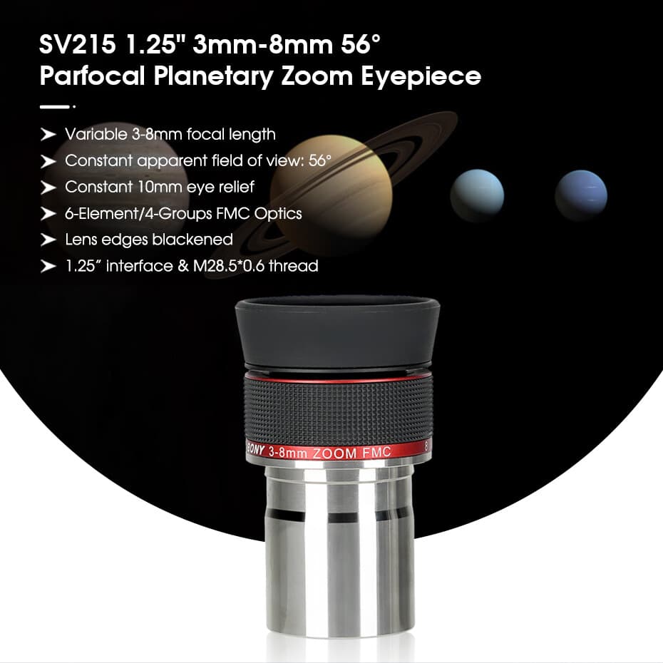 SVBONY SV215 1.25inch 3-8mm Planetary Zoom Eyepiece for Planetary Observation 2