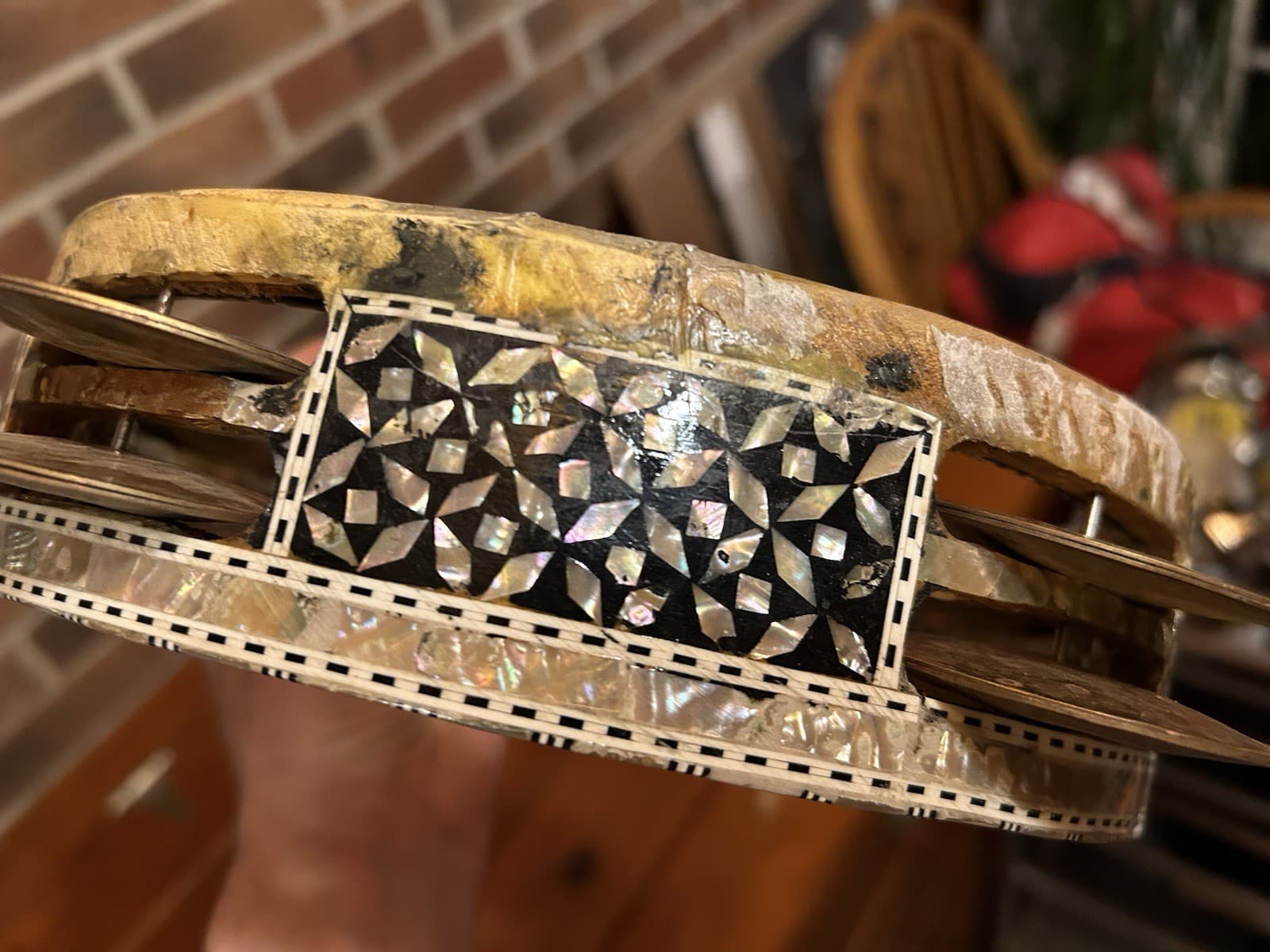 Lot Of 2  Quality Egypt Riq Hammered Jingles Cooperman Tambourine Daf Frame Drum 3