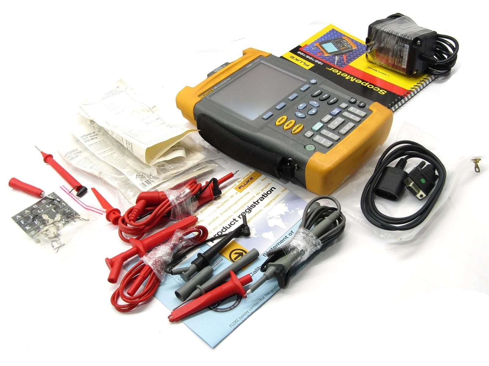 Fluke 199 Scopemeter Handheld Digital Oscilloscope Kit | Two Channel 200MHz 3