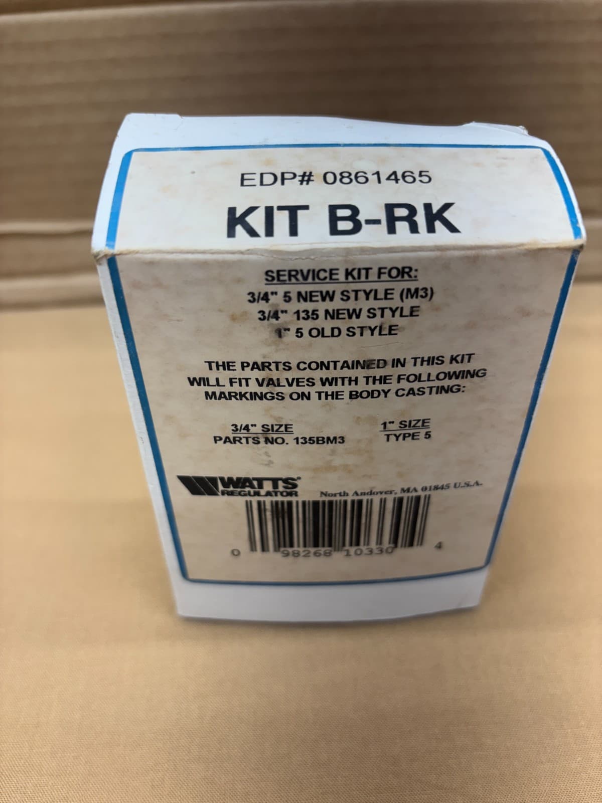 Watts Regulator 0861465 Service Kit For Pressure Reducing Valves KIT B-RK 4