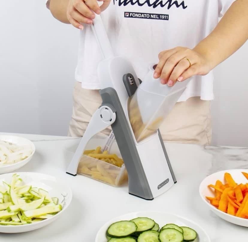 Milian Designs Mandoline Vegetable Slicer Adjustable Food Cutter Safe Upright 