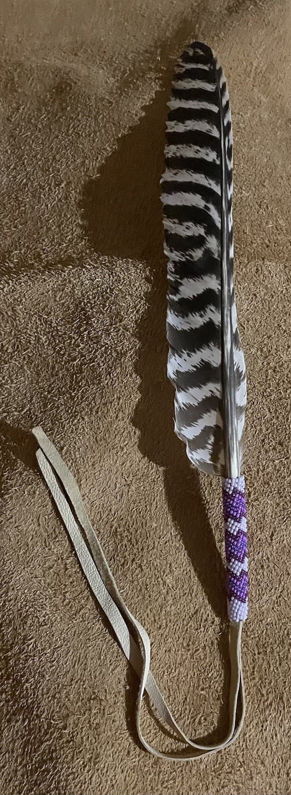 Native American Lakota Sioux Beaded Feather.