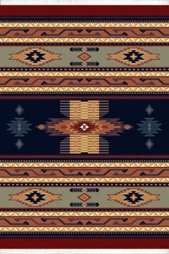 southwestern BLUE rustic LODGE carpet 6x8 AREA rug : Approx 5' 3" x 7' 10"